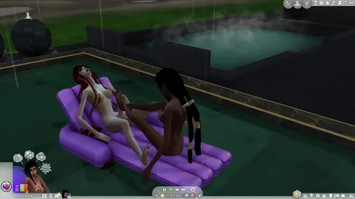 Futanari baisent en double pénétration anale Sims 4